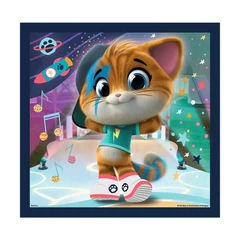 Детские пазлы 3 в 1 44 кота 