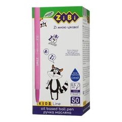 画材 Smile Ручка олійна ZiBi Smile 0.5 мм синя, кольоровий корпус, KIDS Line