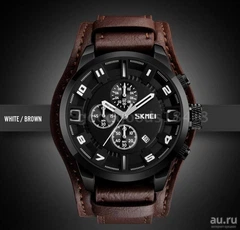 Мужские часы Skmei 9165 Коричневые с черным циферблатом – купить