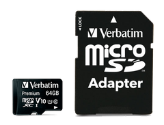 Verbatim Premium MicroSDXC 64GB Class 10   SD-адаптер (44084) - search.com.ua