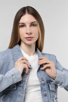 Куртка джинсовая женская Noa Noa 9671 S Голубой – Брендовая одежда