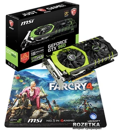 Видеокарта MSI PCI-Ex GeForce GTX 960 2048MB GDDR5 (128bit) (1241
