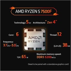 Процессор AMD Ryzen 5 7500F 3.7GHz 32MB sAM5 – фото, отзывы