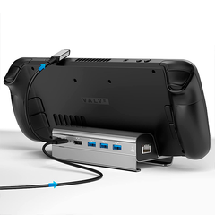 USB хаб, докстанция, подставка для Steam Deck (6 в 1, RJ45, HDMI