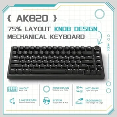 Механическая клавиатура Ajazz AK820 Red Switch, черная, белая