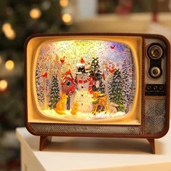 Ночник новогодний музыкальный XMAS WDL-24034B «Ретро телевизор