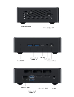 Мини ПК MINISFORUM UN100P / Intel N100 / RAM 16GB / SSD 512GB / 2