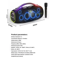 Портативная колонка Hopestar A85 400W с микрофоном, Bluetooth 5.3