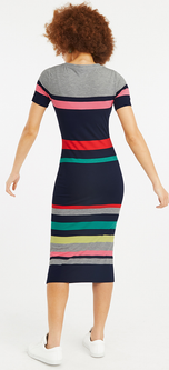 Oasis rainbow stripe tube hot sale dress