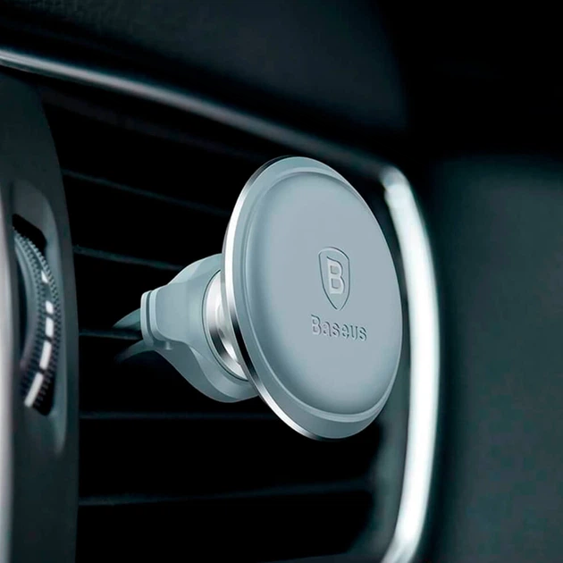 Baseus Magnetic Air Vent Car Mount Holder with cable clip Silver (SUGX-A0S) - изображение 2