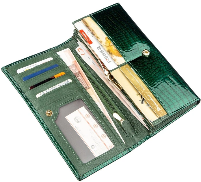 Женский кошелек кожаный ST Leather Accessories 18902 Зеленый - Фото 3 Женский кошелек кожаный ST Leather Accessories 18902 Зеленый - изображение 3