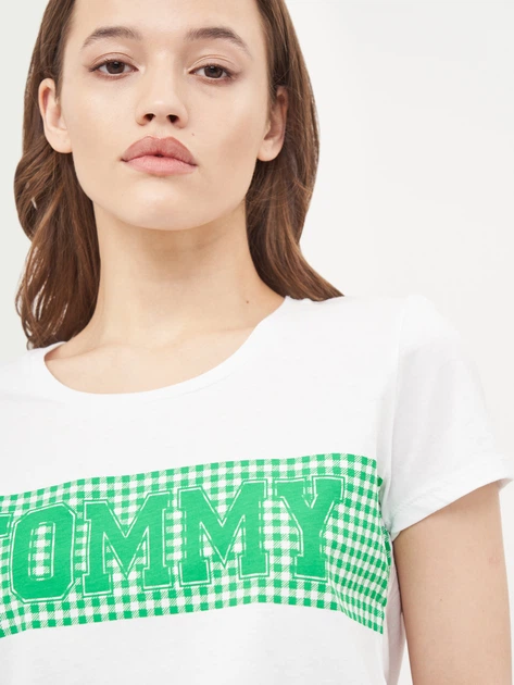 Футболка хлопковая женская Tommy Hilfiger 9740.2 XL Белая - изображение 5