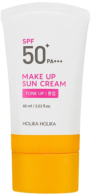Сонцезахисний крем-база під макіяж Holika Holika Make-up Sun Cream SPF 50+ PA+++ 60 мл (8806334375942) - Фото 1 Сонцезахисний крем-база під макіяж Holika Holika Make-up Sun Cream SPF 50+ PA+++ 60 мл (8806334375942) - зображення 1