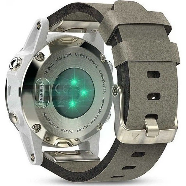 Спортивные смарт часы Garmin Fenix 5s Champagne Sapphire with Gray Suede Band (010_01685_12) - изображение 2