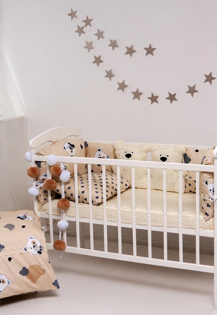 Полный комплект детского постельного белья в кроватку TeddyBoom Бэйби-Беж 9 в 1 - Фото 6 Полный комплект детского постельного белья в кроватку TeddyBoom Бэйби-Беж 9 в 1 - изображение 6