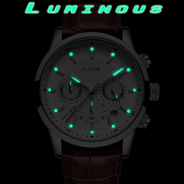 Мужские наручные часы Lige 9866 - изображение 6
