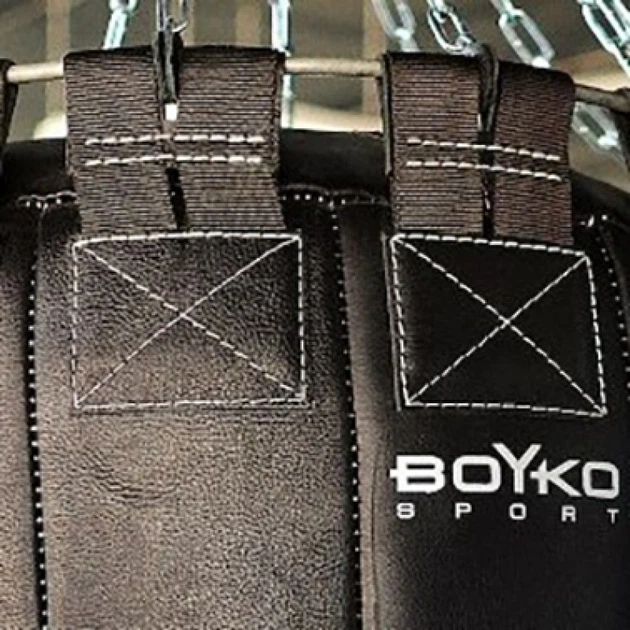 Груша боксерская перевернутая на 6 цепях М6 с вращающимся диском Boyko-Sport №8 кожа 870х644 мм, код: bs0611561308-BK - изображение 2