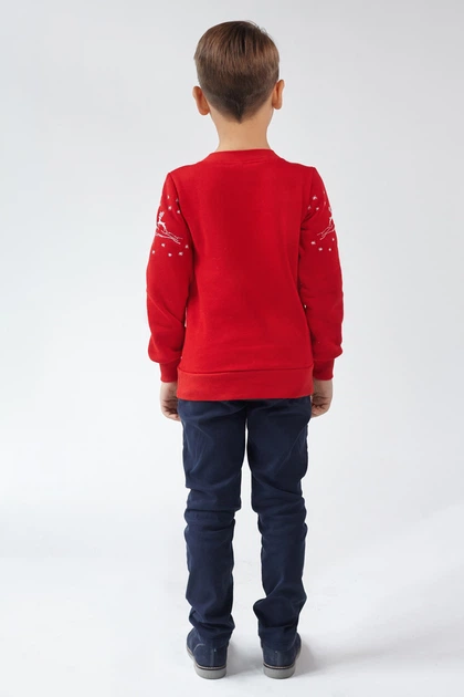 Різдвяний світшот для хлопчика Олені Red 98 UKRS-6612Х UkrGlamour - изображение 3
