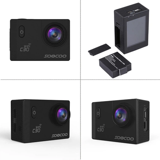 Екшн-камера SOOCOO C30 Black SONY IMX 078 HD 4K microSD Wi Fi водонепроникний Бокс Action camera - Фото 5 Екшн-камера SOOCOO C30 Black SONY IMX 078 HD 4K microSD Wi Fi водонепроникний Бокс Action camera - зображення 5