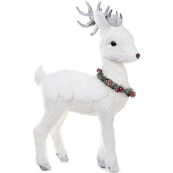 новогоднее украшение олень. олень новый год белый. "олень величавый" 80х50х130 см, контр. фигура акрил. низковольтный, 228 led, 24v.