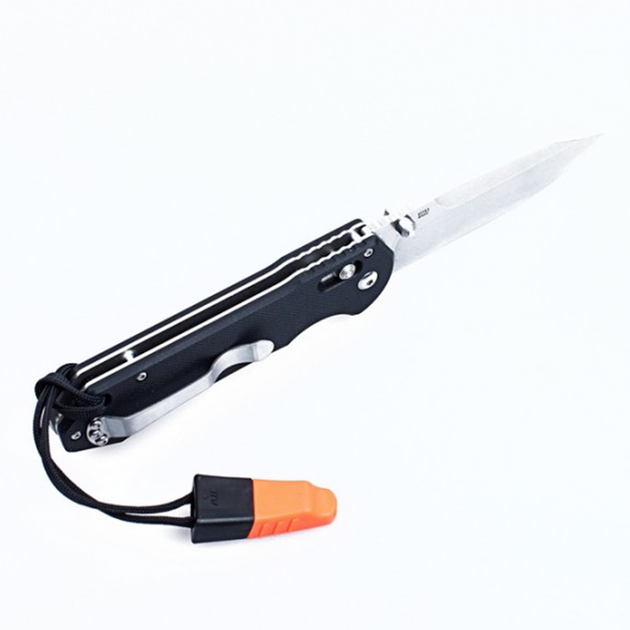 Нож складной Ganzo G7452-WS (длина: 210мм, лезвие: 90мм, сатин), черный - изображение 2