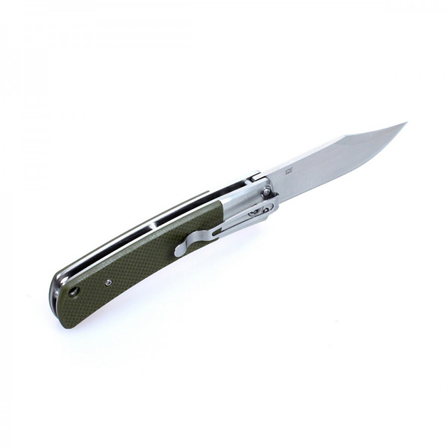Нож складной Ganzo G7471 (длина: 210мм, лезвие: 92мм, сатин), зеленый - изображение 2