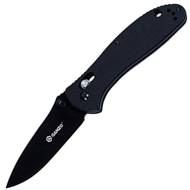 Нож складной Ganzo G7393 (длина: 205мм, лезвие: 87мм, черное), черный - изображение 1