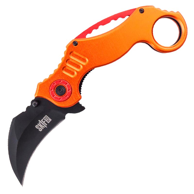 Нож складной Skif Plus Tiger Claw (длина: 190мм, лезвие: 65мм, черное), оранжевый - изображение 1