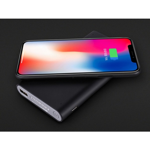 Беспроводное зарядное устройство USB Power Bank Qi 10000, WIRELESS CHARGER, УМБ. Black - изображение 3
