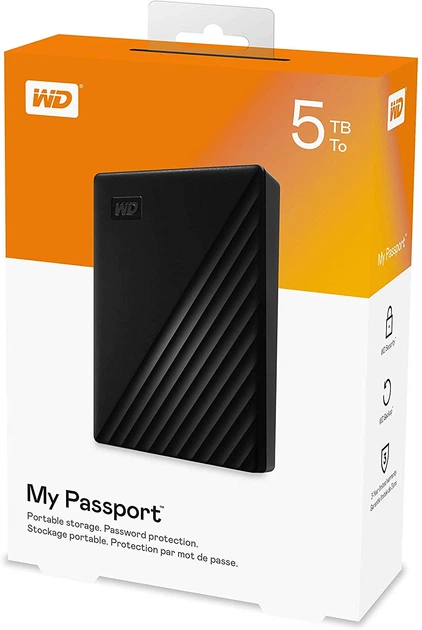 Dysk Twardy Western Digital My Passport 5TB WDBPKJ0050BBK-WESN 2.5" USB 3.0 Zewnętrzny Czarny - Zdjęcie 7 Dysk Twardy Western Digital My Passport 5TB WDBPKJ0050BBK-WESN 2.5" USB 3.0 Zewnętrzny Czarny - obraz 7