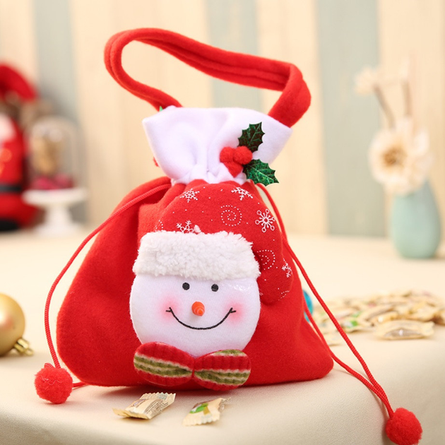 Новогодний мешок Kid friends фетровый для подарков сувенирный Снеговик ...
