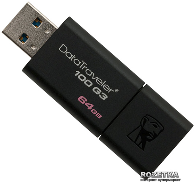 Флеш пам'ять USB Kingston DataTraveler 100 G3 64GB USB 3.0 (DT100G3 ...