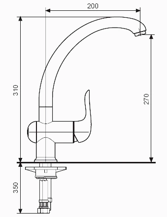 Смеситель-кран кухонный EMMEVI NECO CR91007 - изображение 3