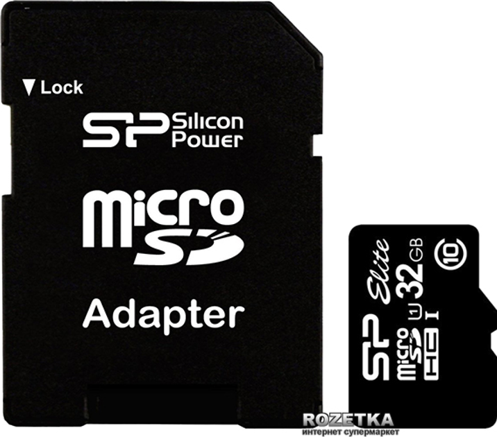 Карта памяти Silicon Power microSDHC 32GB Elite UHS-I (SP032GBSTHBU1V10SP) - изображение 1