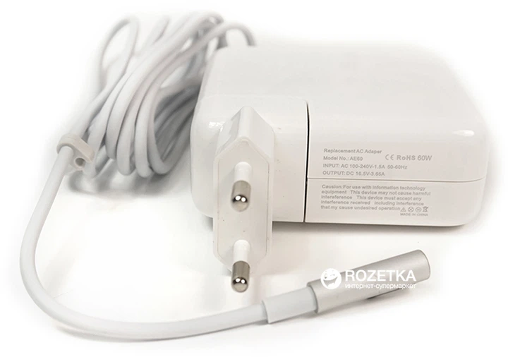 Блок питания PowerPlant для ноутбука Apple (16.5V 60W 3.65A) (AP60KMAG) - изображение 3