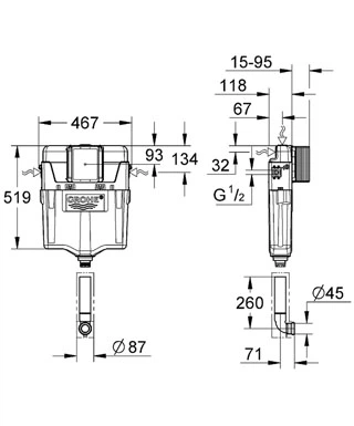 Бачок прихований GROHE GD2 38661000 - зображення 7