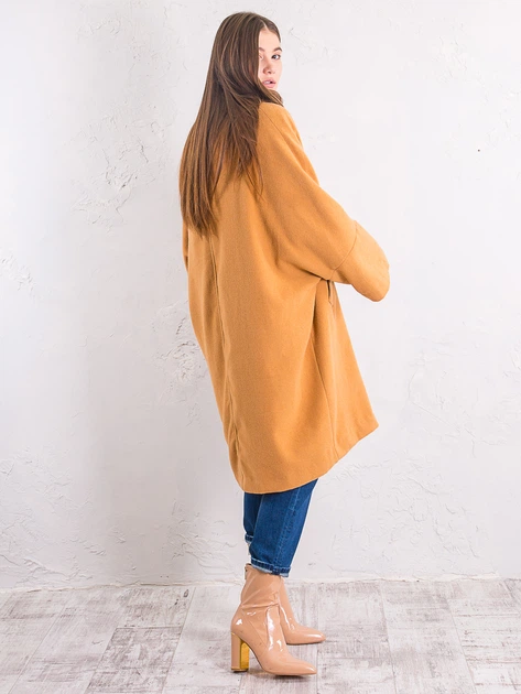 Класичне Пальто без застібки Only 11734S516 XS (71445XS) Охра - зображення 2