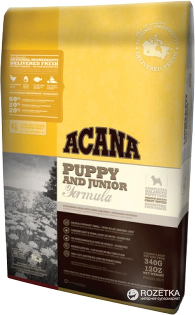 Сухой корм для щенков средних пород ACANA Puppy & Junior 340 г (a50034 ...