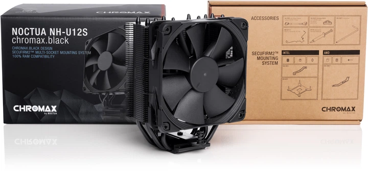 Chłodzenie CPU Noctua NH-U12S Chromax Black - Zdjęcie 4 Chłodzenie CPU Noctua NH-U12S Chromax Black - obraz 4