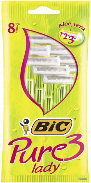 Набір бритв без змінних катриджів BIC Pure 3 Lady 8 шт (3086126726991) - зображення 1