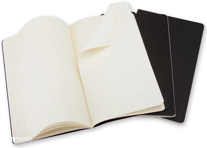 Блокнот Moleskine Cahier 13 х 21 см 80 страниц в клетку Черный 3 шт (9788883704963) - Фото 2 Блокнот Moleskine Cahier 13 х 21 см 80 страниц в клетку Черный 3 шт (9788883704963) - изображение 2