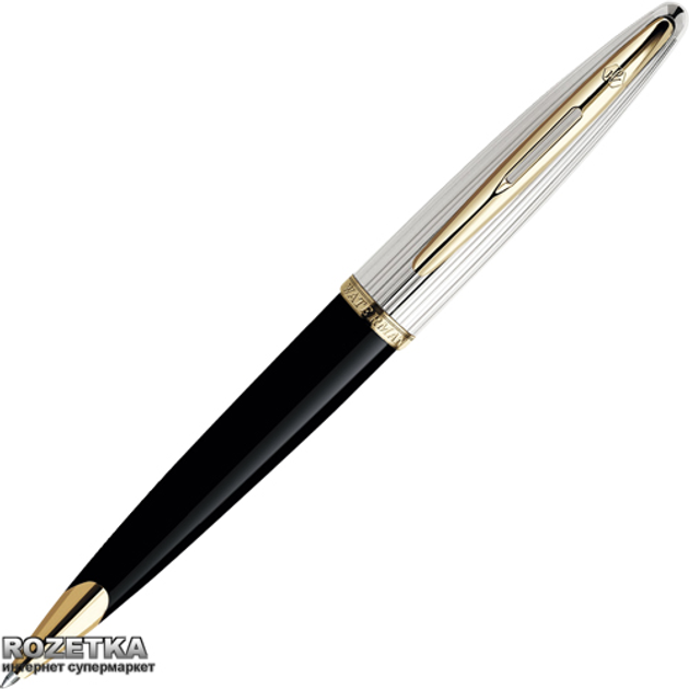 Ручка шариковая Waterman Carene Deluxe Black/Silver BP Синяя Черный ...