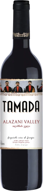 Вино Tamada Алазанська долина червоне напівсолодке 0.75 л 11.5% (4860004073273) - Фото 1 Вино Tamada Алазанська долина червоне напівсолодке 0.75 л 11.5% (4860004073273) - зображення 1