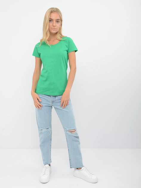 Футболка хлопковая женская Fruit of the loom Valueweight Ladies 061372047 XL Зеленая (5000000005628) - изображение 3