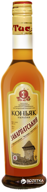 Бренди Тиса Закарпатський 4 года выдержки 0.5 л 40% (4820139280236) - изображение 1