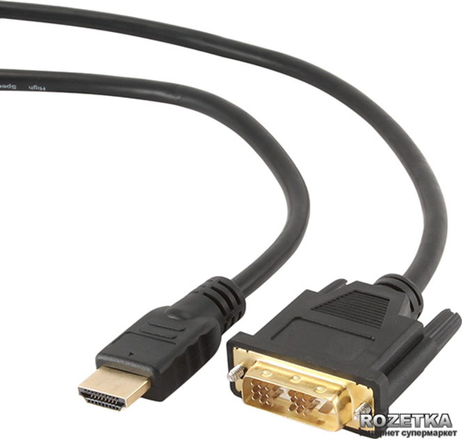 Кабель Cablexpert HDMI - DVI 18+1pin 0.5 м (CC-HDMI-DVI-0.5M) – фото ...