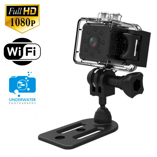 Микро камера для видеонаблюдения Action Camera SQ-23 WIFI с водонепроницаемым боксом Black - изображение 6