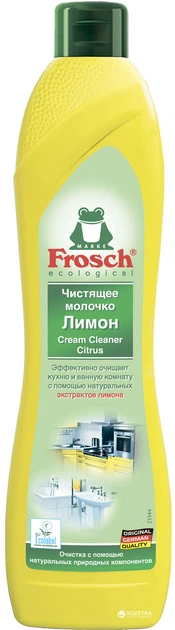 Чистяче молочко Frosch Лiмон 500 мл (4001499139796) - Фото 2 Чистяче молочко Frosch Лiмон 500 мл (4001499139796) - зображення 2