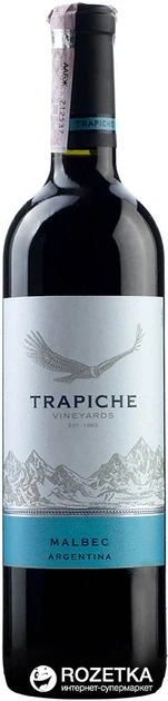 Вино Trapiche Vineyards Malbec червоне напівсухе 0.75 л (7790240017045) - Фото 1 Вино Trapiche Vineyards Malbec червоне напівсухе 0.75 л (7790240017045) - зображення 1