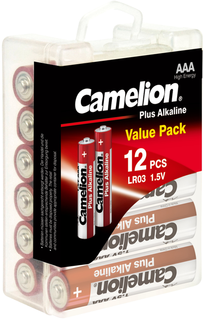 Батарейки Camelion Plus Alkaline AAA (LR03) 12 шт (LR03-PBH12) – фото ...